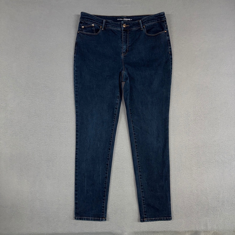 Chicos Jeans Womens 2 / 12 Blue Slim Platinum Jegging Stretch Dark Wash Denim